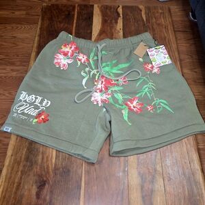 Highly UNDRTD (Under Rated) Olive Green Floral Men's Shorts